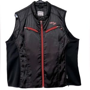 Harley Davidson Motorcycle Biker Riding Vest Black Satin
